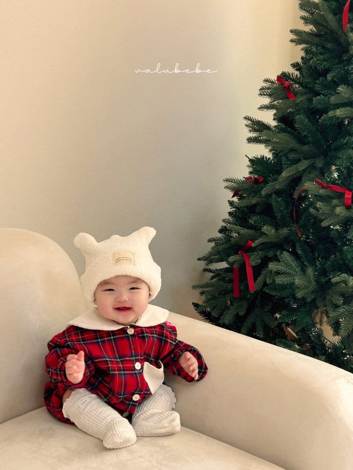 Valu Bebe - Korean Baby Fashion - #smilingbaby - Happy Christmas Check Bodysuit - 12