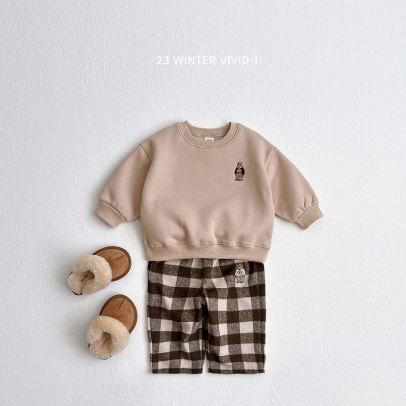 Vivid I - Korean Children Fashion - #toddlerclothing - Bear Check Pants - 7