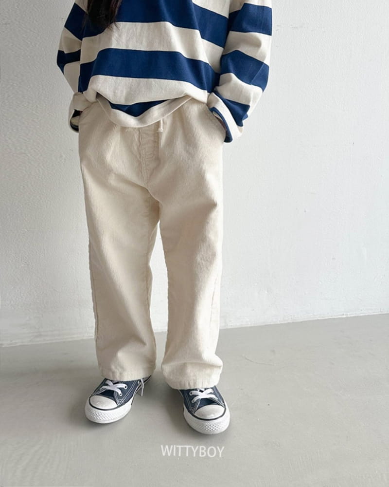 Witty Boy - Korean Children Fashion - #kidsshorts - Creamy Corduroy Pants