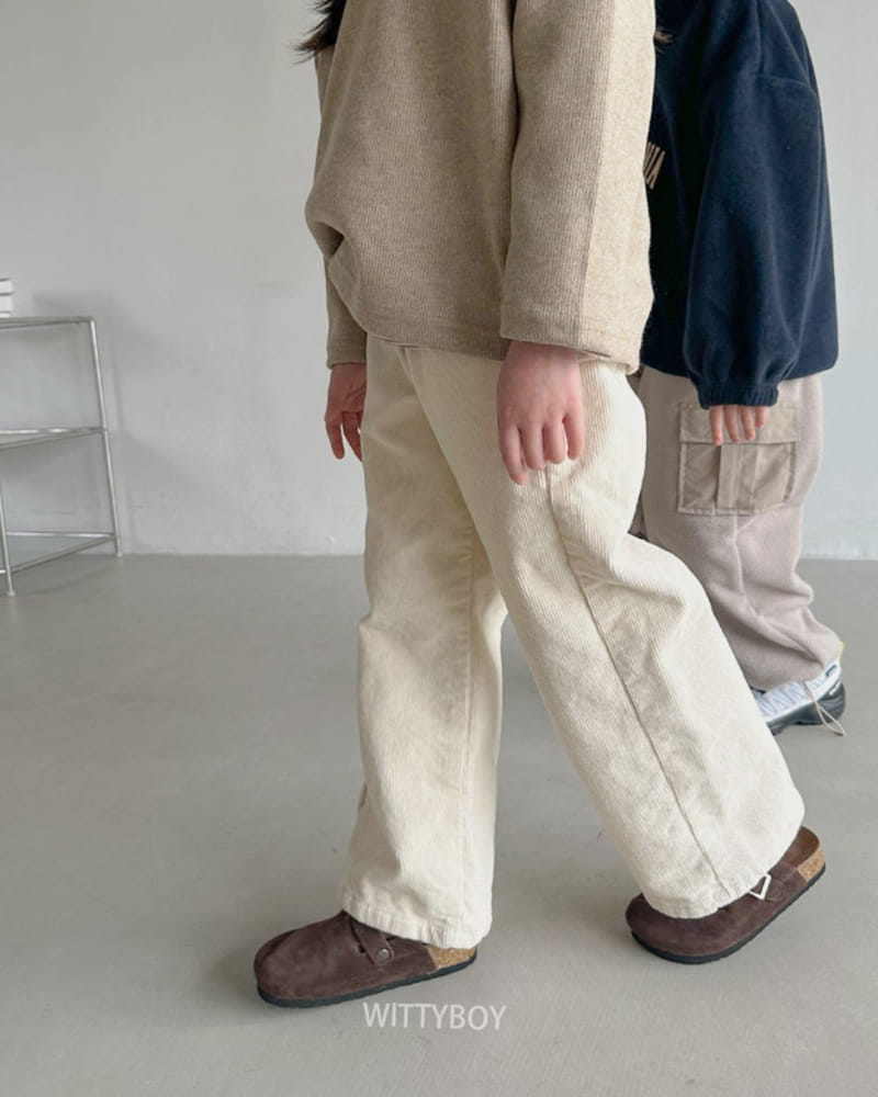 Witty Boy - Korean Children Fashion - #littlefashionista - Creamy Corduroy Pants - 5
