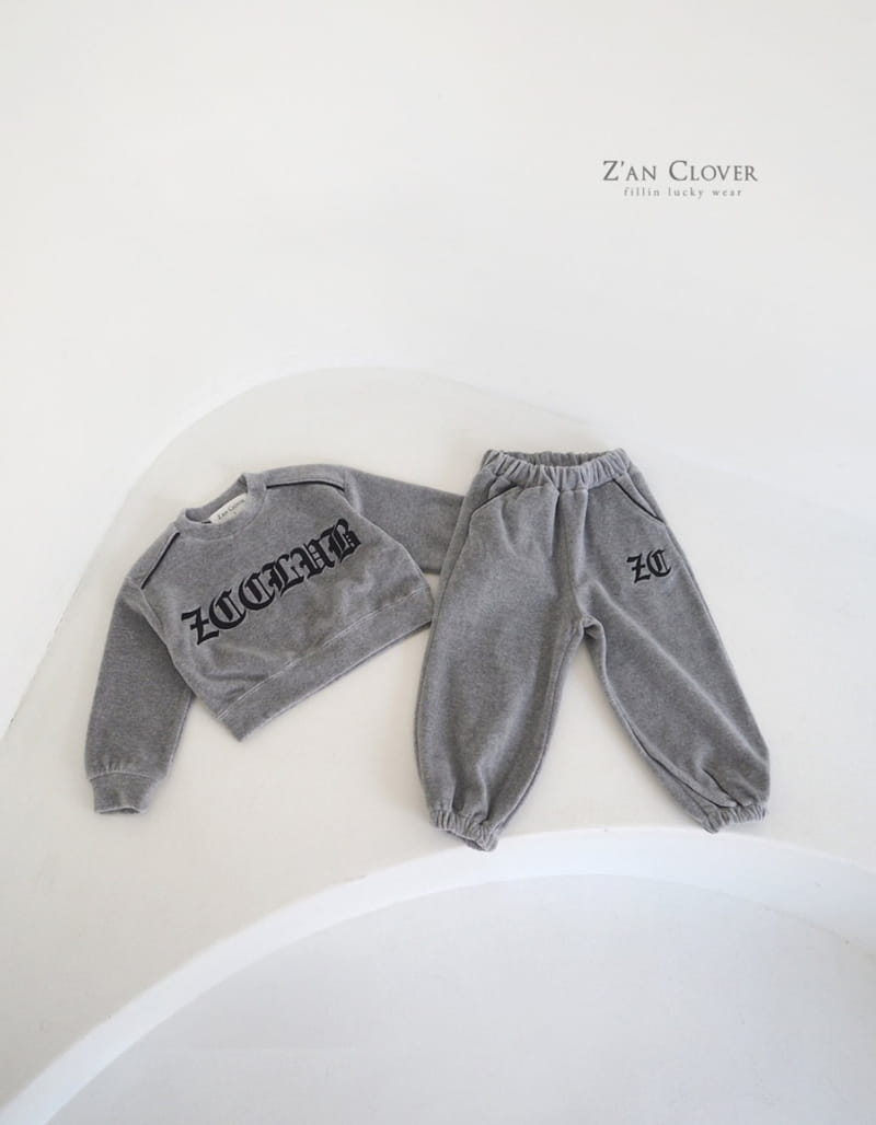 Zan Clover - Korean Children Fashion - #designkidswear - Big Logo Top Bottom Set - 5