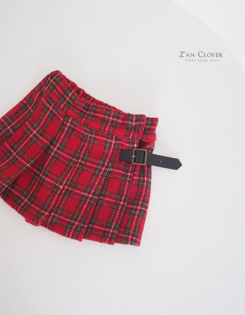 Zan Clover - Korean Children Fashion - #littlefashionista - Tatn Check Skirt - 3