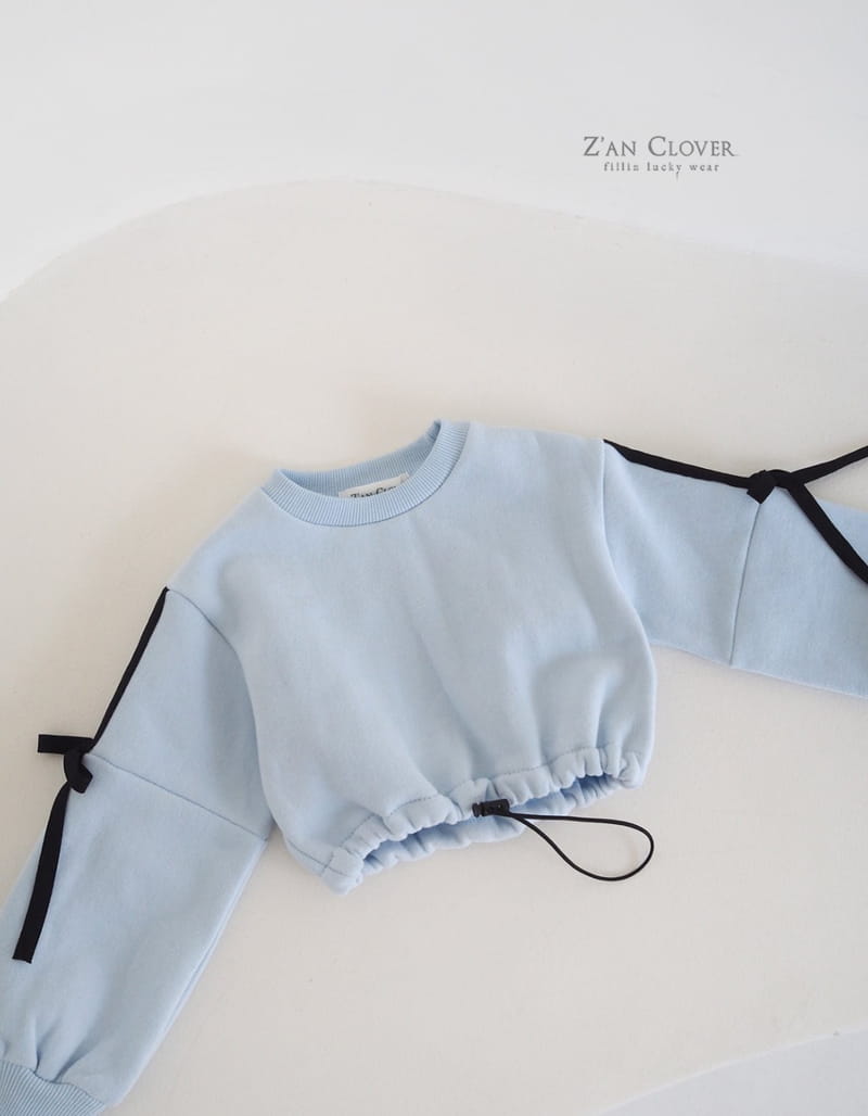 Zan Clover - Korean Children Fashion - #stylishchildhood - Ribbon Short Sweatshirt - 5