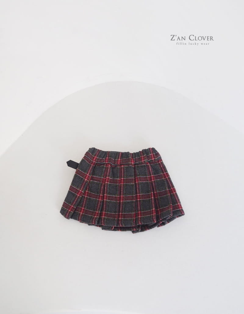 Zan Clover - Korean Children Fashion - #todddlerfashion - Tatn Check Skirt - 7