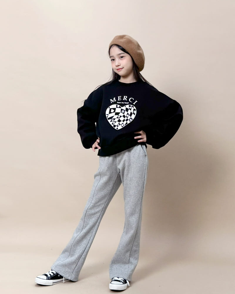 Able# - Korean Children Fashion - #designkidswear - Check Heart Crop Tee  - 2