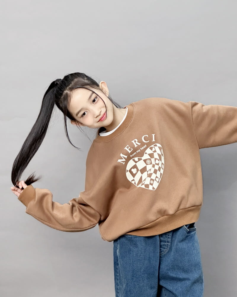Able# - Korean Children Fashion - #kidsstore - Check Heart Crop Tee  - 6