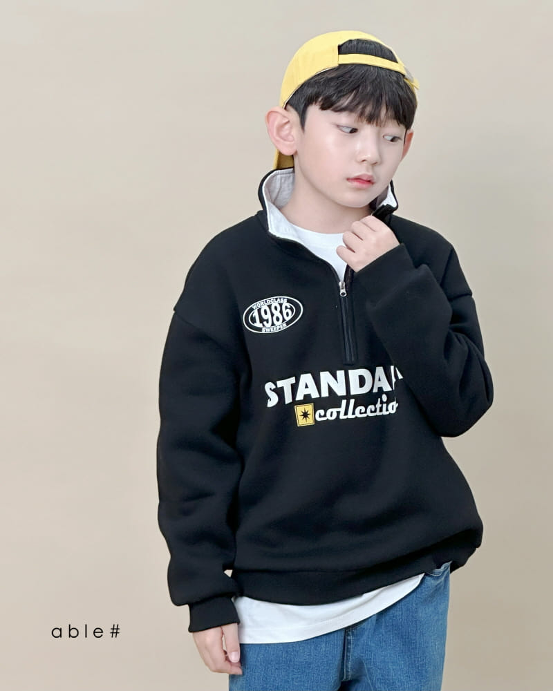 Able# - Korean Children Fashion - #minifashionista - Standard Half Zip-Up Sweatshirt