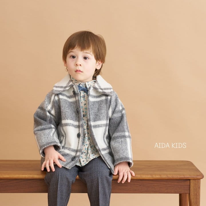 Aida - Korean Children Fashion - #childofig - Check W Coat - 7