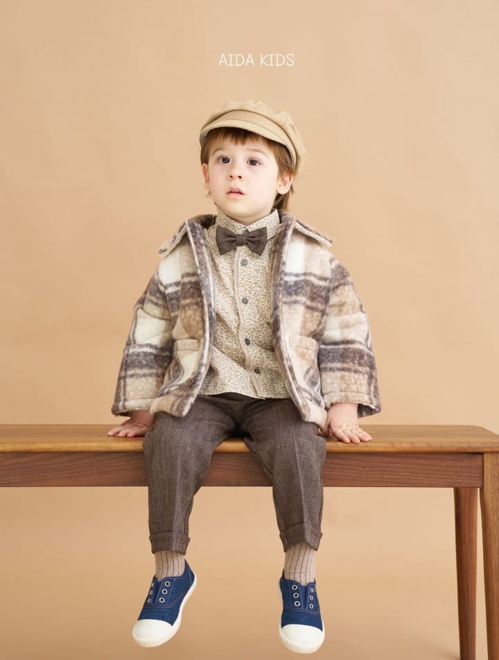 Aida - Korean Children Fashion - #littlefashionista - Check Bookle Coat - 3