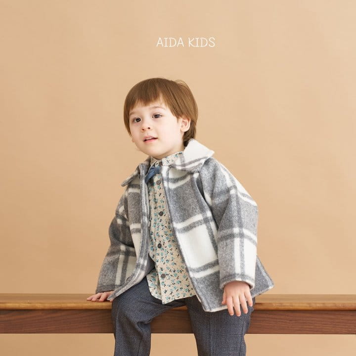 Aida - Korean Children Fashion - #magicofchildhood - Check W Coat