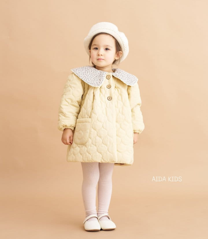Aida - Korean Children Fashion - #minifashionista - Water Drop Quilted Coat - 4