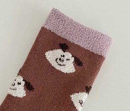 Ante j - Korean Children Fashion - #discoveringself - Fleece 572 Cookies Poppy Socks - 5