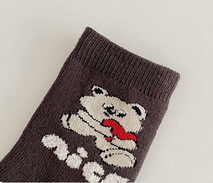 Ante j - Korean Children Fashion - #fashionkids - Fleece 575 Nice Bear Socks - 4
