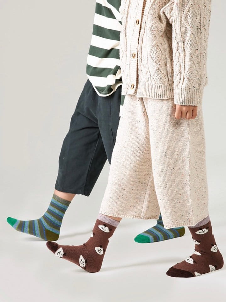 Ante j - Korean Children Fashion - #kidsstore - Fleece 572 Cookies Poppy Socks - 8