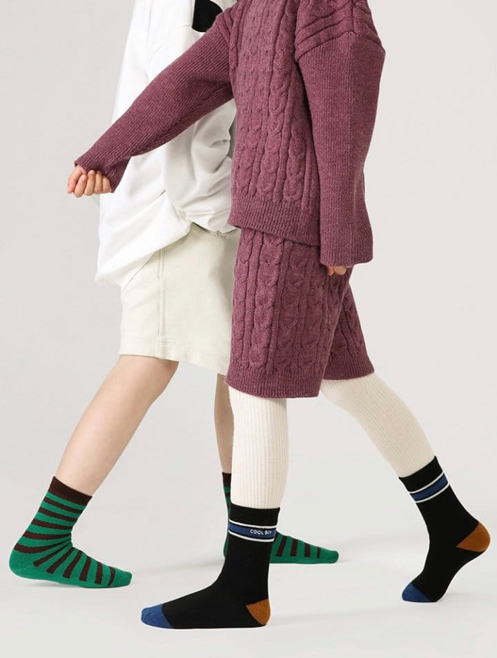 Ante j - Korean Children Fashion - #kidzfashiontrend - Fleece 574 Base Socks - 7