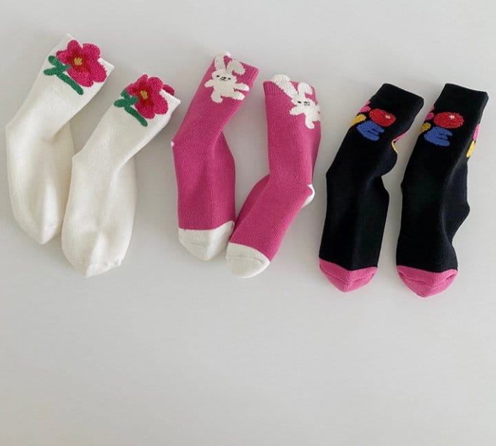 Ante j - Korean Children Fashion - #kidzfashiontrend - Fleece 581 Bunny Love Socks - 3