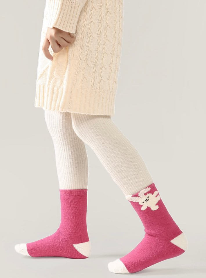 Ante j - Korean Children Fashion - #prettylittlegirls - Fleece 581 Bunny Love Socks - 8