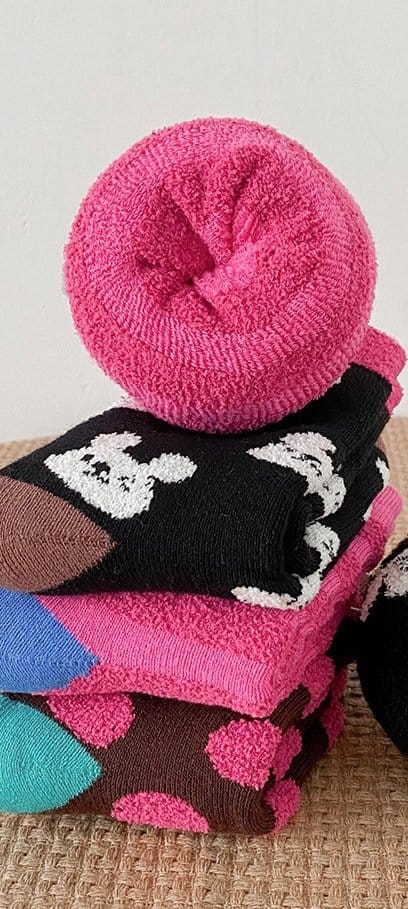 Ante j - Korean Children Fashion - #toddlerclothing - Fleece 582 Dot Dog Socks - 3