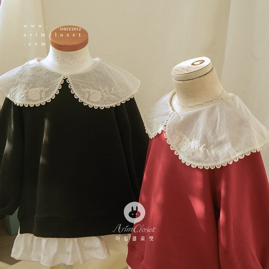 Arim Closet - Korean Baby Fashion - #babyboutique - Cute Big Collar Frill C Sweatshirt - 2