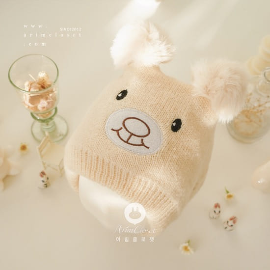 Arim Closet - Korean Baby Fashion - #babyboutique -  Cute Bear Fluffy Point Baby Winter Hat