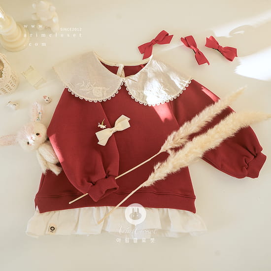 Arim Closet - Korean Baby Fashion - #smilingbaby - Cute Big Collar Frill C Sweatshirt
