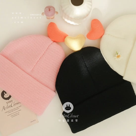 Arim Closet - Korean Children Fashion - #discoveringself -  Mini Heart Baby Beanie Hat