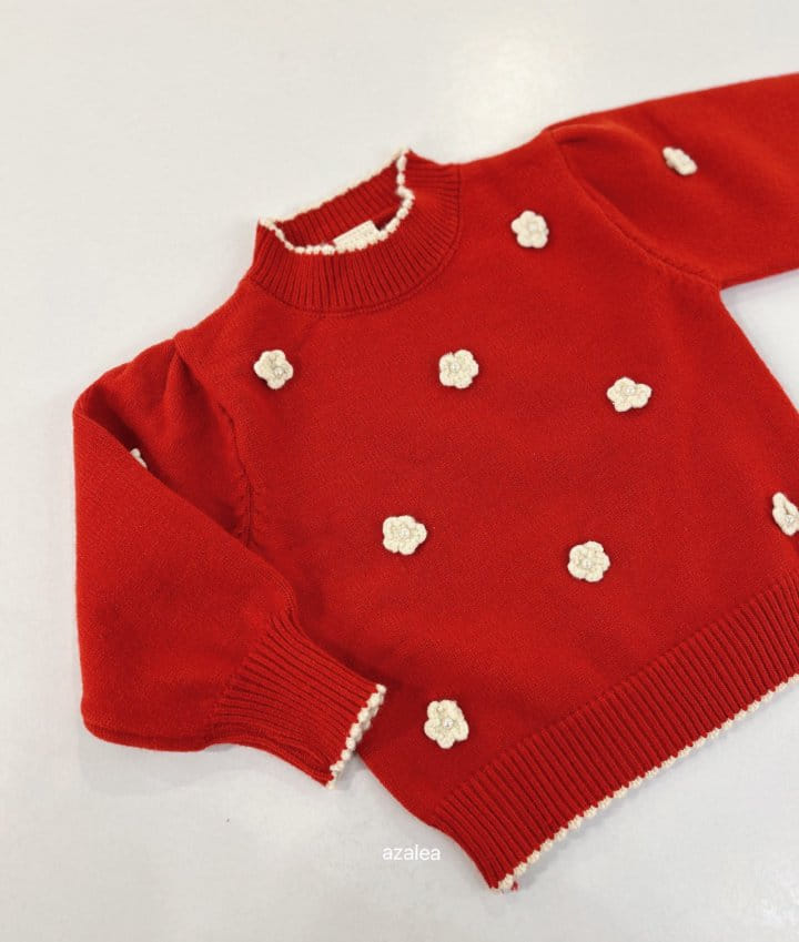 Azalea - Korean Children Fashion - #designkidswear - Pearl Flower Knit