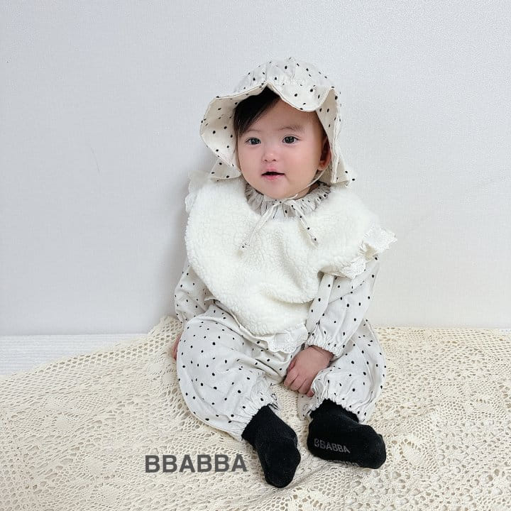 Bbabba - Korean Baby Fashion - #babyoutfit - Fleece Dot Long Body Suit - 2