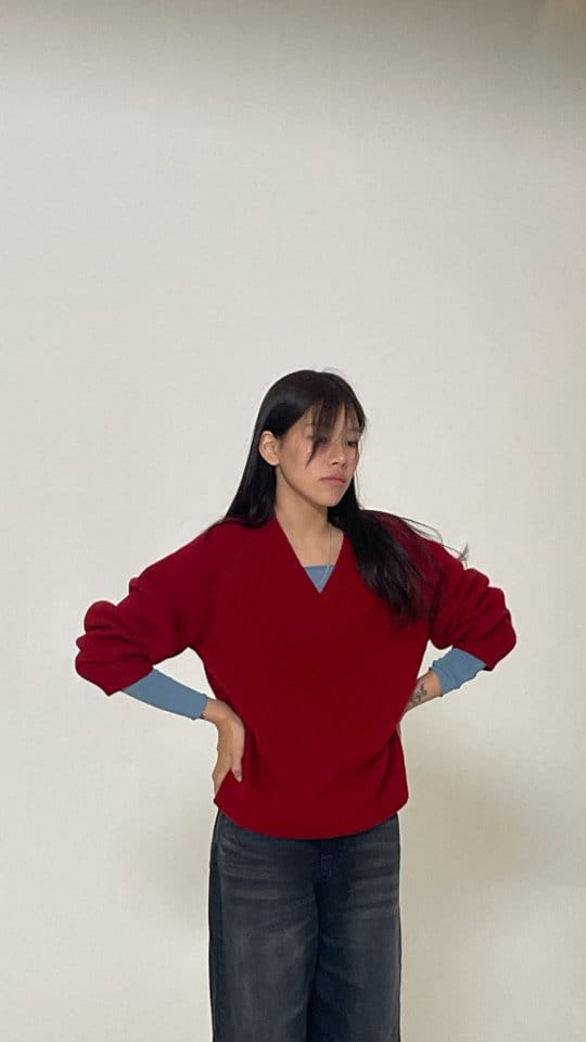 Charlotte - Korean Women Fashion - #momslook - V Neck Knit - 5