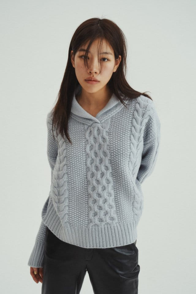 Charlotte - Korean Women Fashion - #momslook - W Collar Twisted Kint - 4