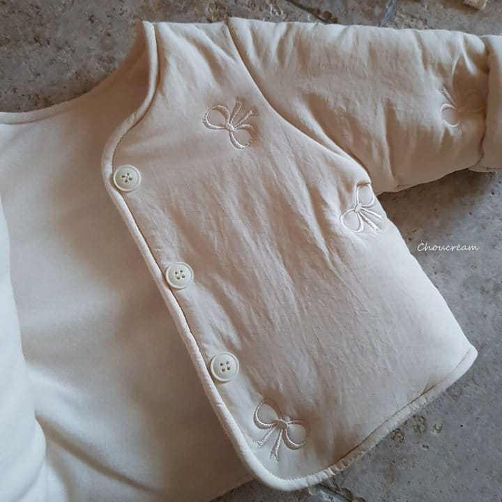 Choucream - Korean Baby Fashion - #babyoutfit - Ribbon Embroider Padding Jacket - 9