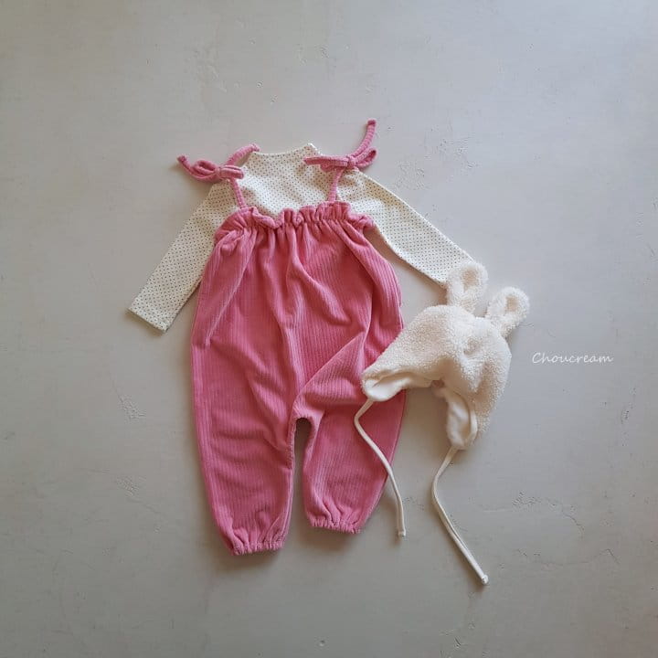 Choucream - Korean Baby Fashion - #babywear - Veloure Overalls Pants - 2