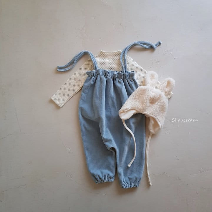 Choucream - Korean Baby Fashion - #onlinebabyboutique - Veloure Overalls Pants - 3
