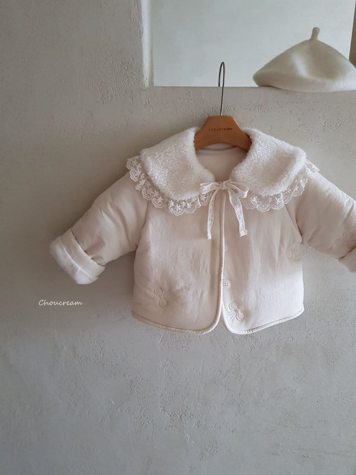 Choucream - Korean Baby Fashion - #onlinebabyboutique - Ribbon Embroider Padding Jacket - 12