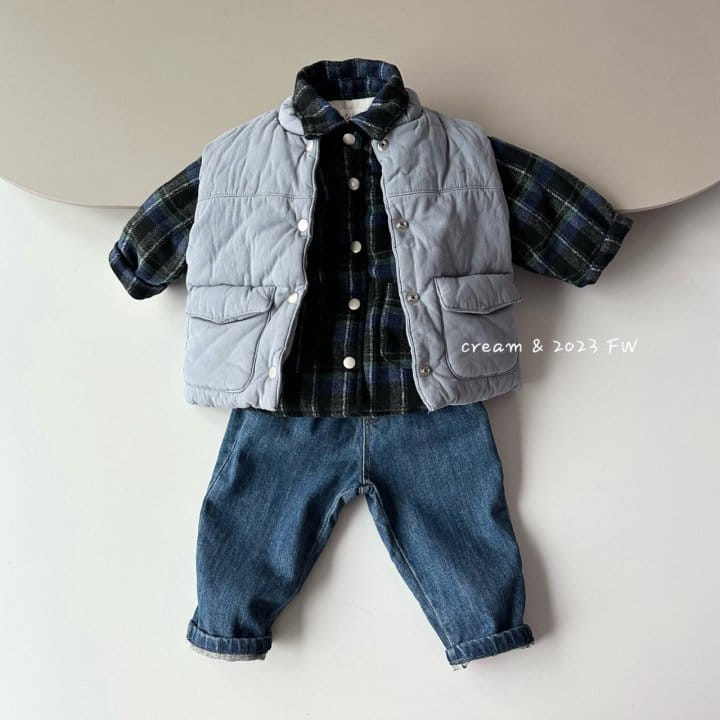Cream Bbang - Korean Children Fashion - #childrensboutique - Fleece Check Banding Jacket - 6