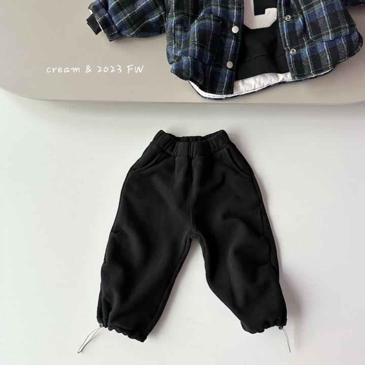 Cream Bbang - Korean Children Fashion - #fashionkids - Fleece String Training Pants - 10