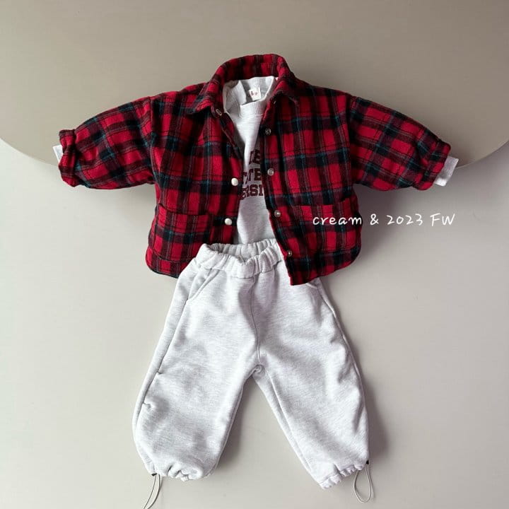 Cream Bbang - Korean Children Fashion - #toddlerclothing - Fleece Check Banding Jacket - 3