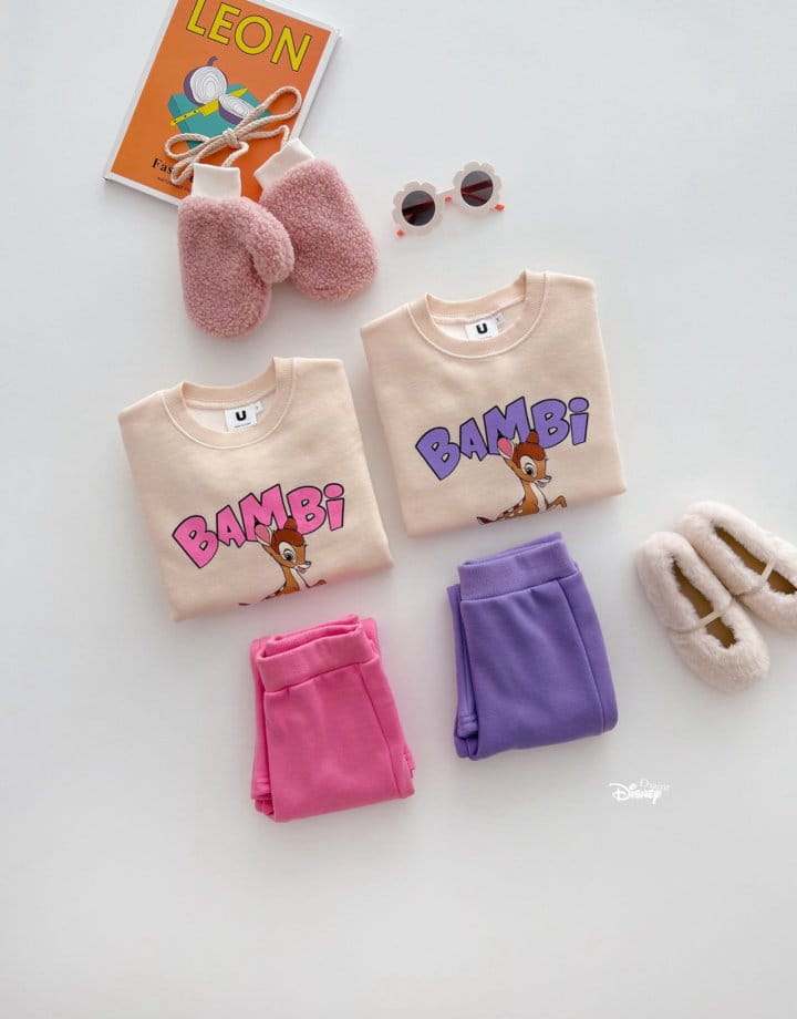 Dsaint - Korean Children Fashion - #childofig - Bambi Color Flares Fleece Top Bottom Set - 8