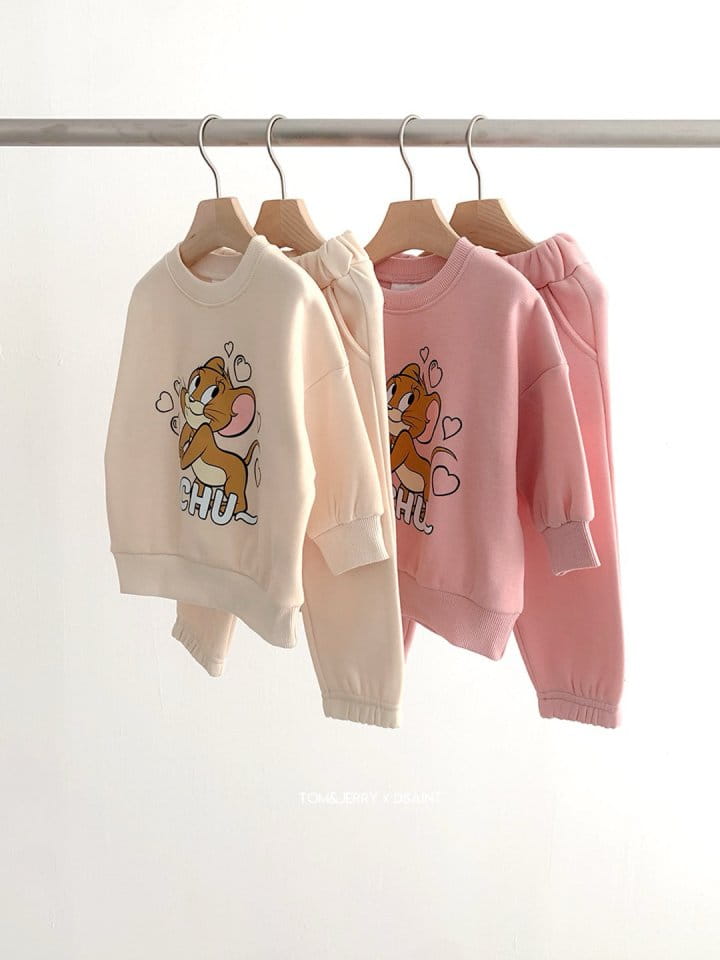 Dsaint - Korean Children Fashion - #designkidswear - Chu Jerry Fleece Top Bottom Set - 2