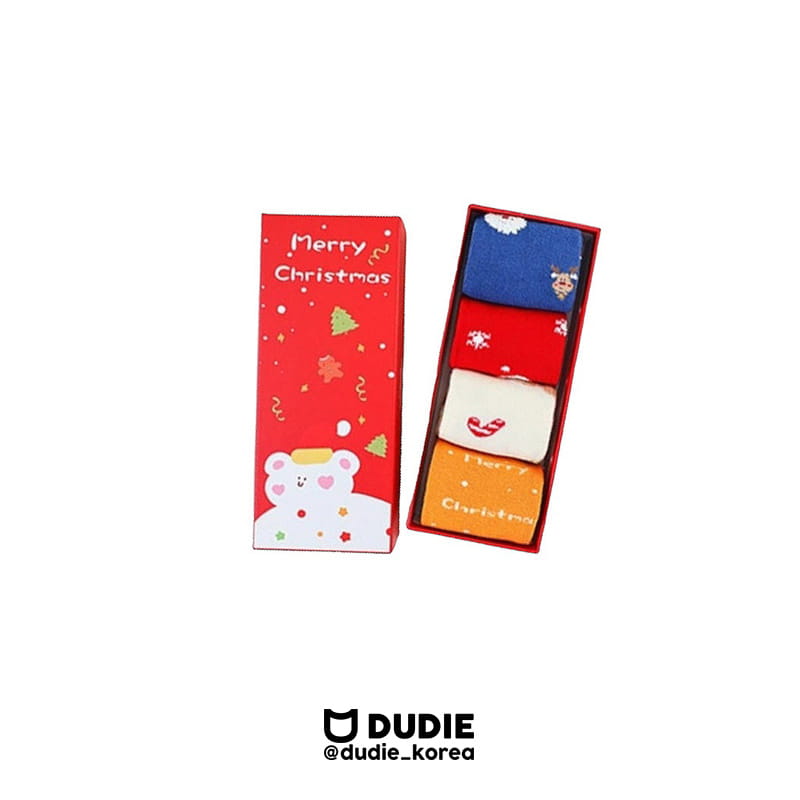 Dudie - Korean Children Fashion - #Kfashion4kids - Merry Snow Man Socks Set