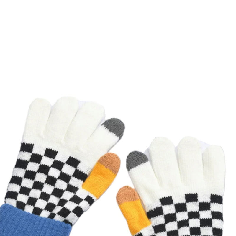 Dudie - Korean Children Fashion - #childofig - Checkers Gloves - 4