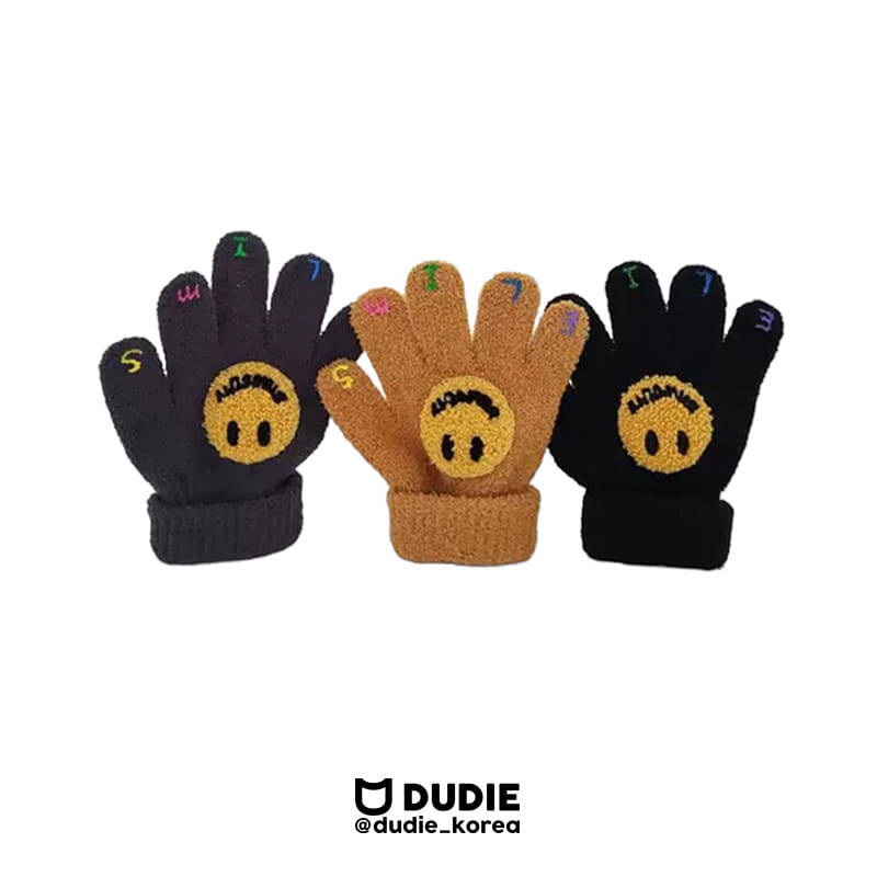 Dudie - Korean Children Fashion - #littlefashionista - Lettering Smile Gloves