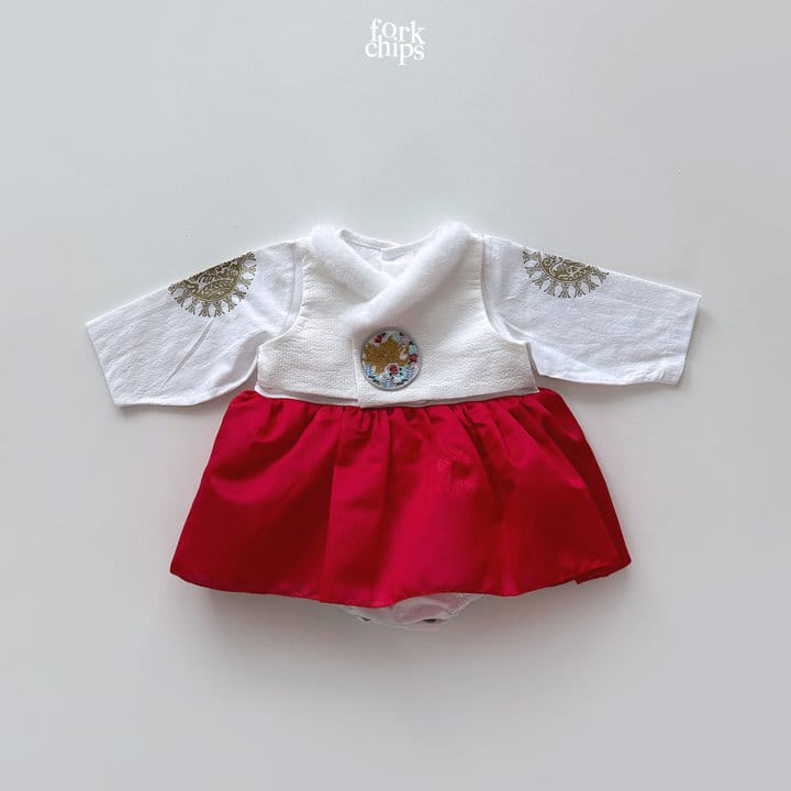 Fork Chips - Korean Baby Fashion - #babygirlfashion - Yeonji Gonji Girl Hanbok - 2