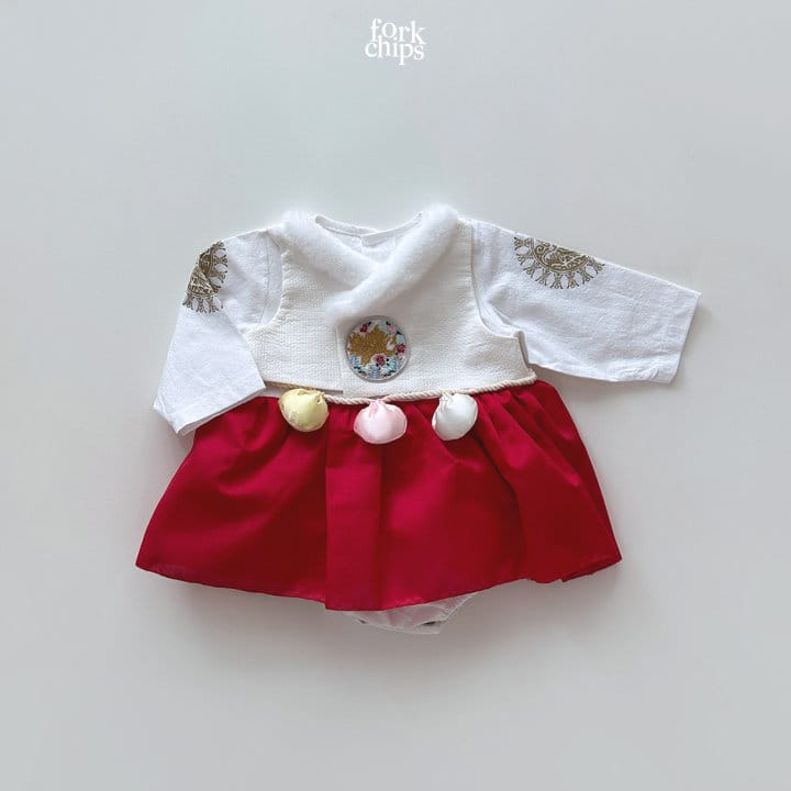Fork Chips - Korean Baby Fashion - #babylifestyle - Yeonji Gonji Girl Hanbok - 3