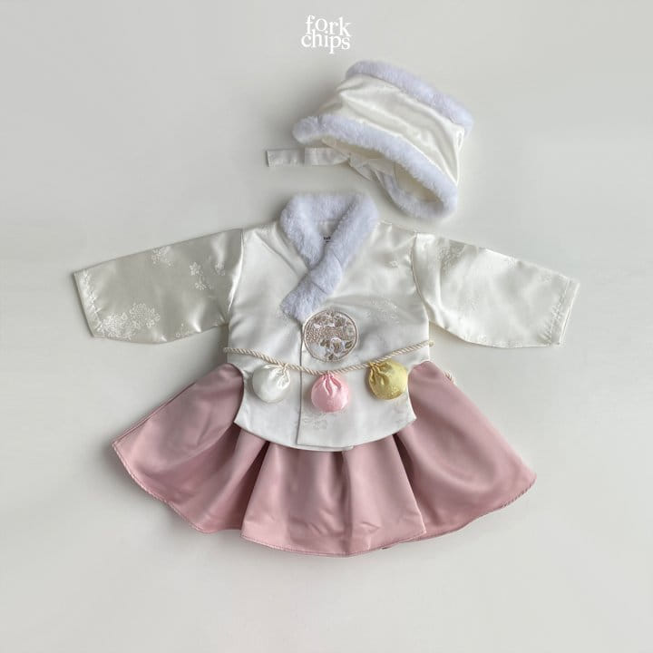 Fork Chips - Korean Baby Fashion - #babyootd - New Year's Dress Ear Muffler  - 7