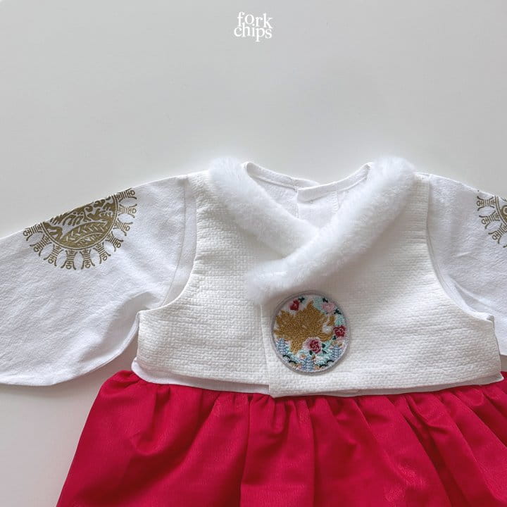Fork Chips - Korean Baby Fashion - #babyootd - Yeonji Gonji Girl Hanbok - 5