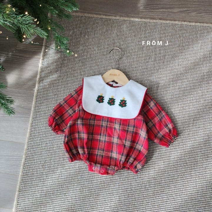 From J - Korean Baby Fashion - #babyboutique - Check Christmas Body Suit - 8