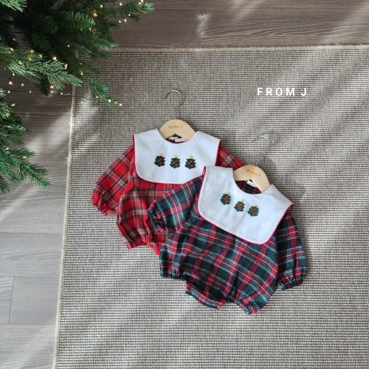From J - Korean Baby Fashion - #onlinebabyboutique - Check Christmas Body Suit - 6
