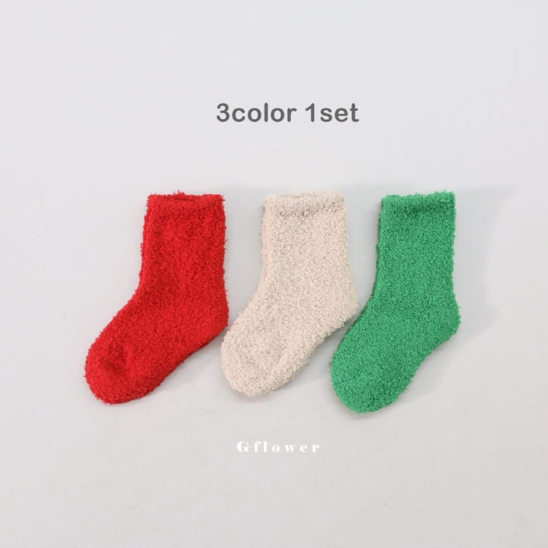 G Flower - Korean Baby Fashion - #babyoninstagram - Sleep Christmas Pink Socks Set - 3