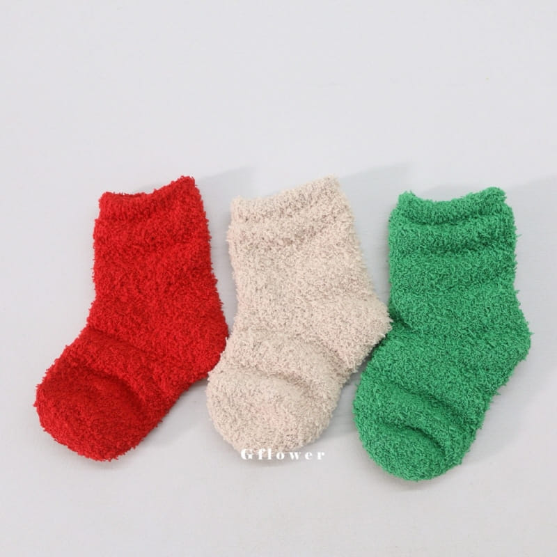 G Flower - Korean Baby Fashion - #babyoutfit - Sleep Christmas Pink Socks Set - 5